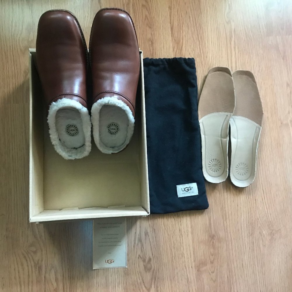Women's UGG Leather Shoreham 5400 Silt Size 10 Clogs w/box